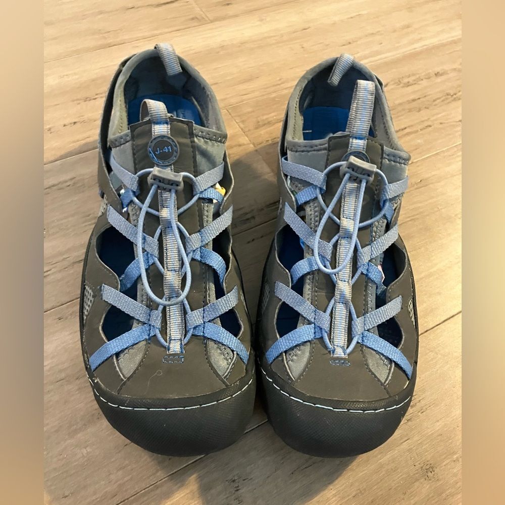 Jambu Gray and Light Blue Athletic Sandals